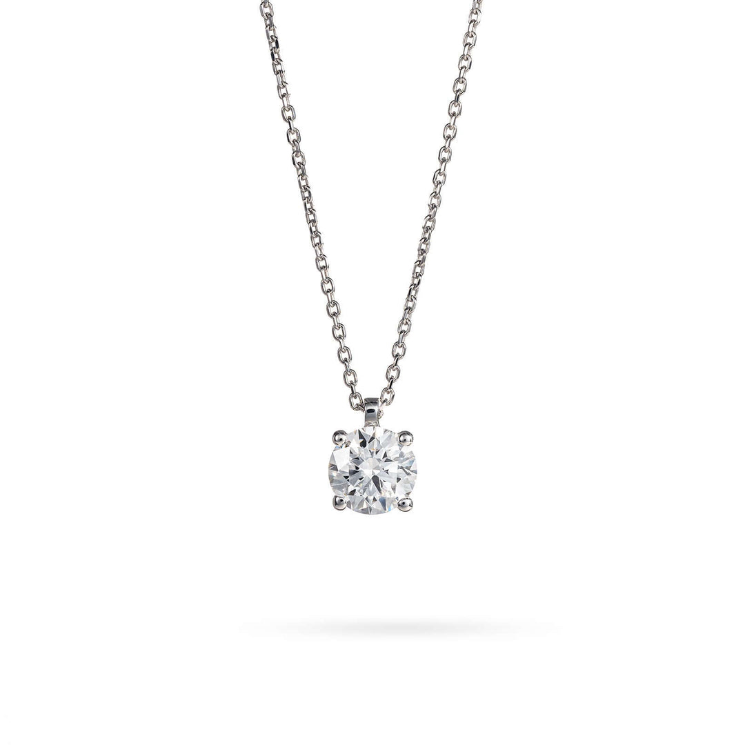 Necklace of 18K white gold with 1CT lab diamond | Senso Diamond Lab