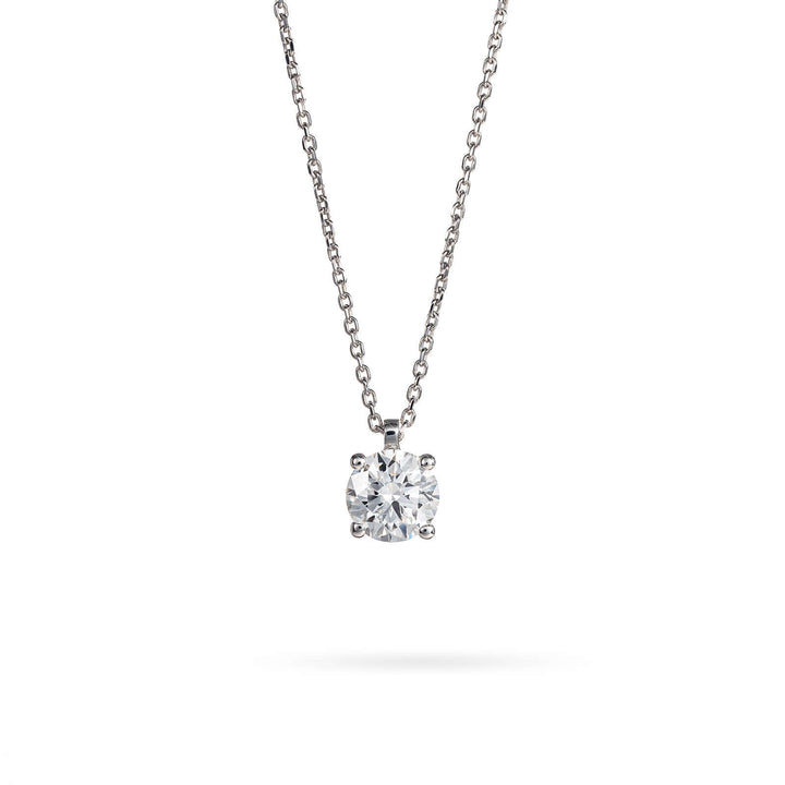 Necklace of 18K white gold with 1CT lab diamond | Senso Diamond Lab