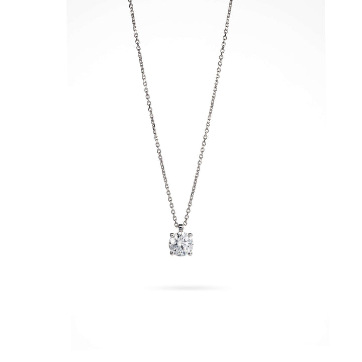 Necklace of 18K white gold with 1CT lab diamond | Senso Diamond Lab