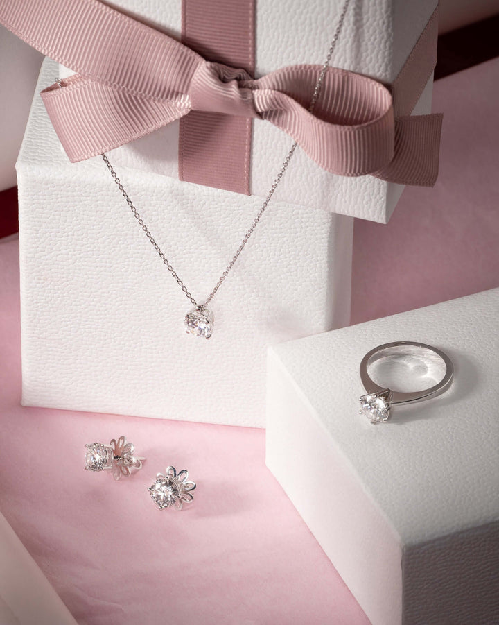 Ring with 1 carat laboratory diamond white gold 18K | Classic solitaire | Senso Diamond Lab