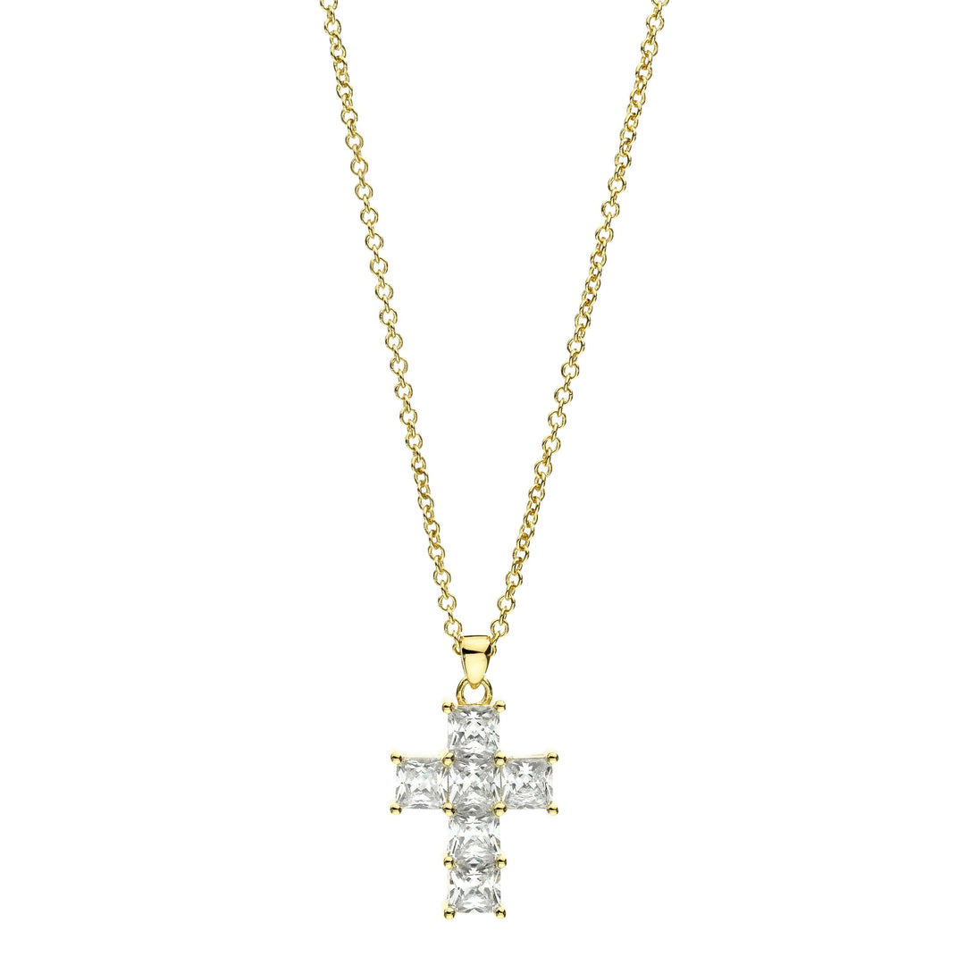 Дамско колие позлатено с кръст. Chiara Ferragni