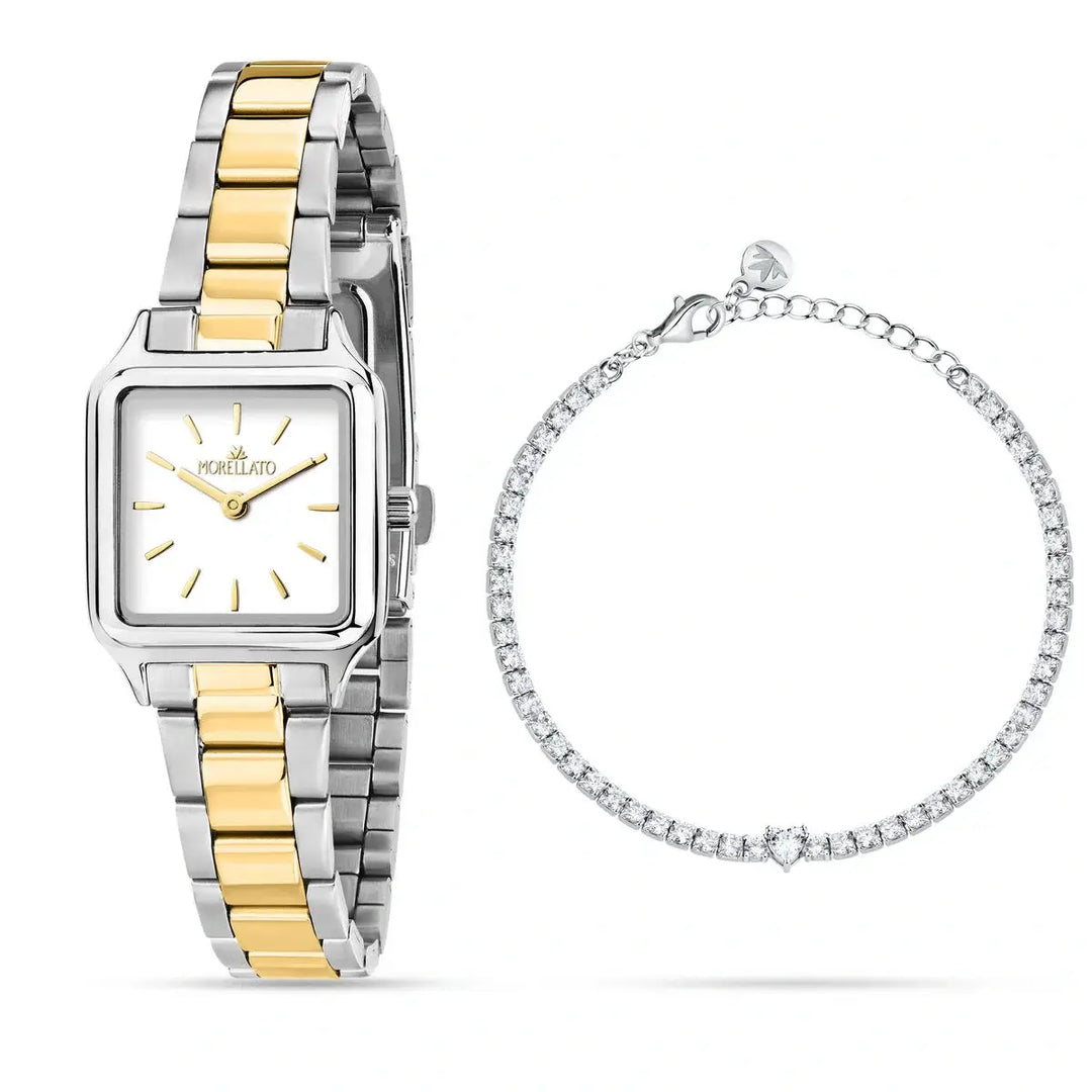 Дамски часовник и гривна от колекцията Morellato Dafne със златно покритие.