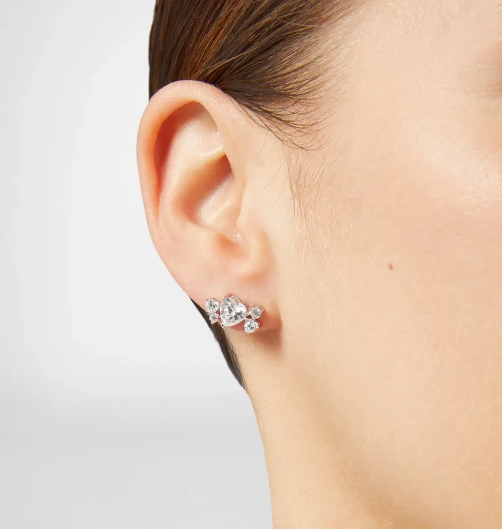 Дамски сребърни обеци Chiara Ferragni Silver Collection с бели циркони.