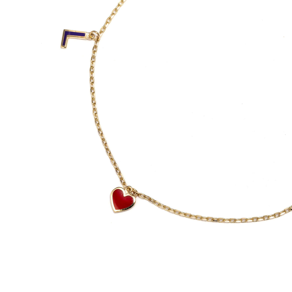 Дамска златна гривна от злато 14к с цветен емайл.