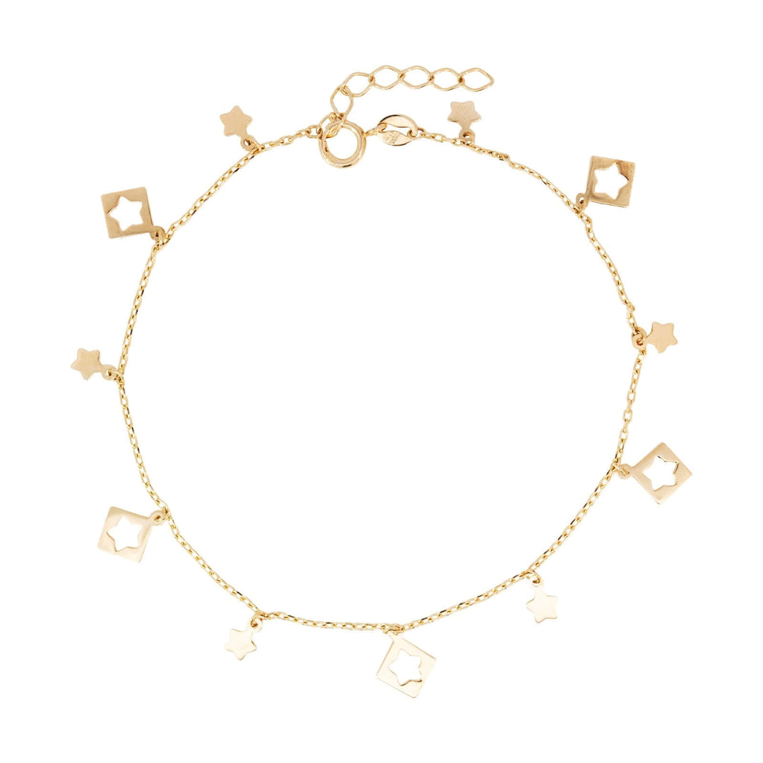 Дамска златна гривна с висящи елементи. Senso Gold