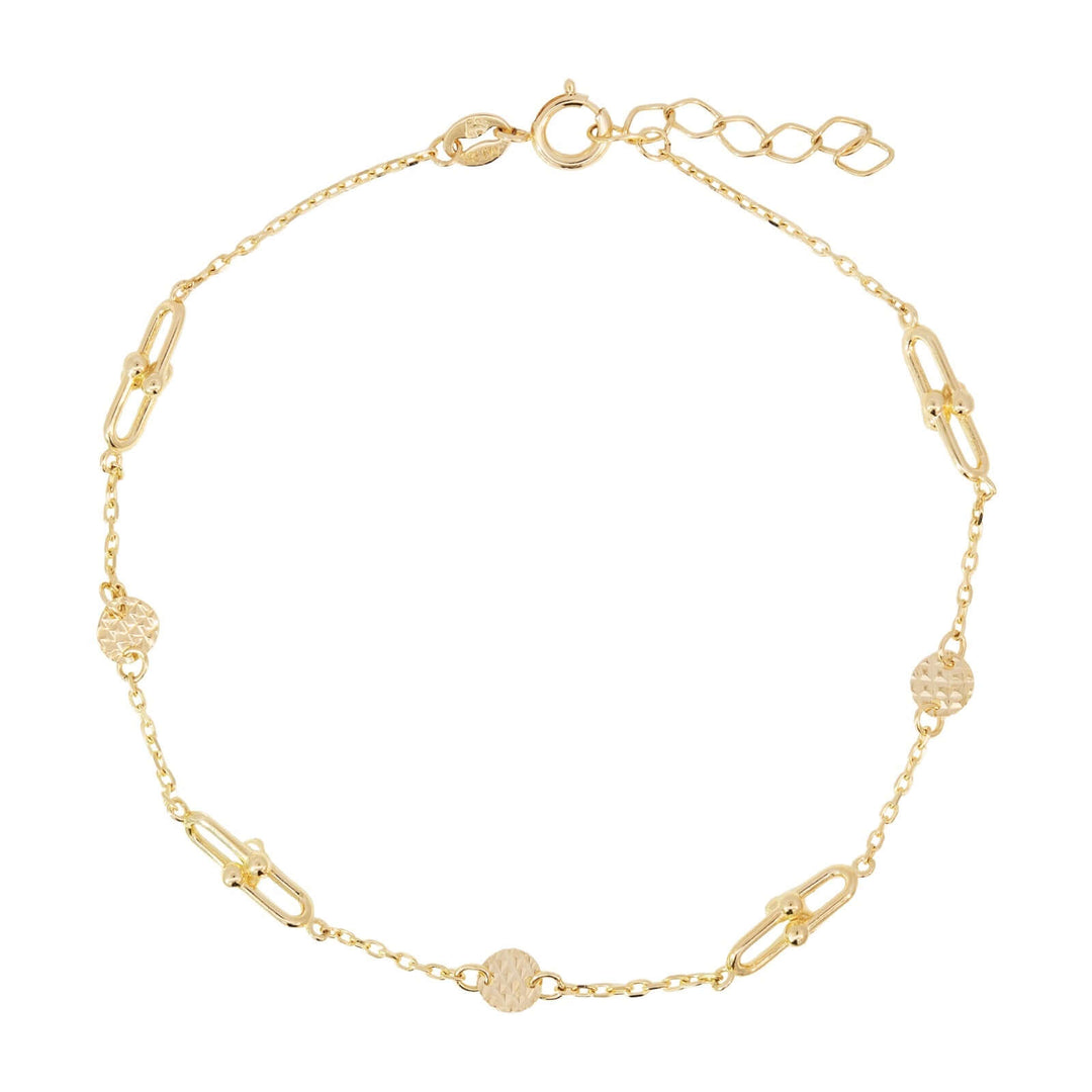 Дамска златна гривна от 14к злато. Размер 6 см + 3 см.