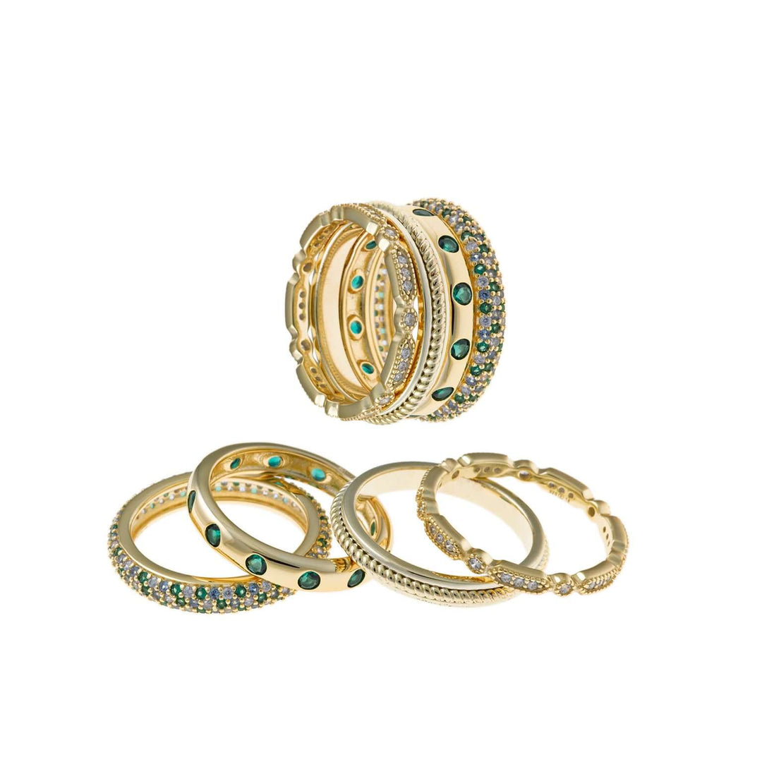 damski-chetvoren-prasten-srebro-zlatno-rodievo-pokritie-tsvetni-tsirkoni-salvatore-plata-boho-211S0201-2