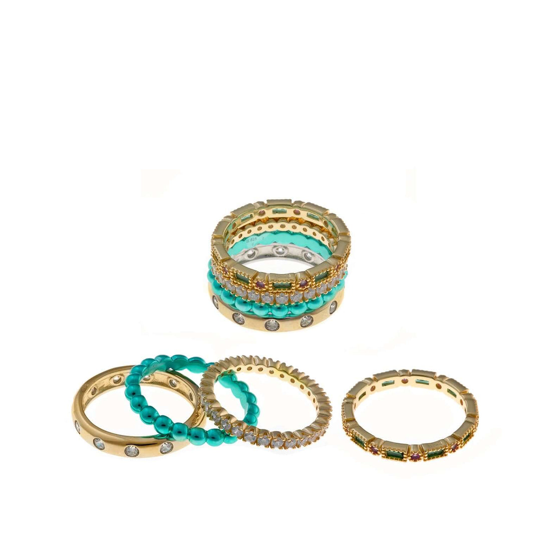 damski-chetvoren-prasten-srebro-zlatno-rodievo-pokritie-tsvetni-tsirkoni-salvatore-plata-boho-211S0234-2