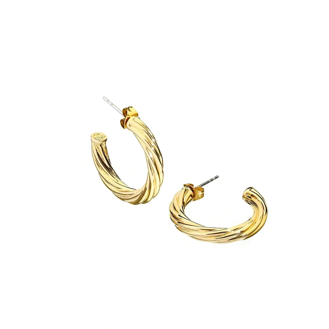 Дамски обеци-халки Chiara Ferragni Bold със златно покритие, диаметър 2.7 см.