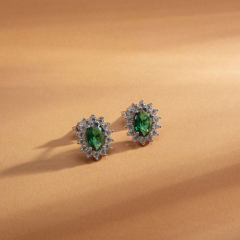 Дамски обеци Morellato SAIW286 със зелени циркони.