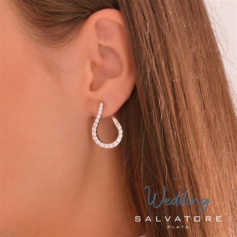 Дамски сребърни обеци с инкрустирани Циркони. 252A0052