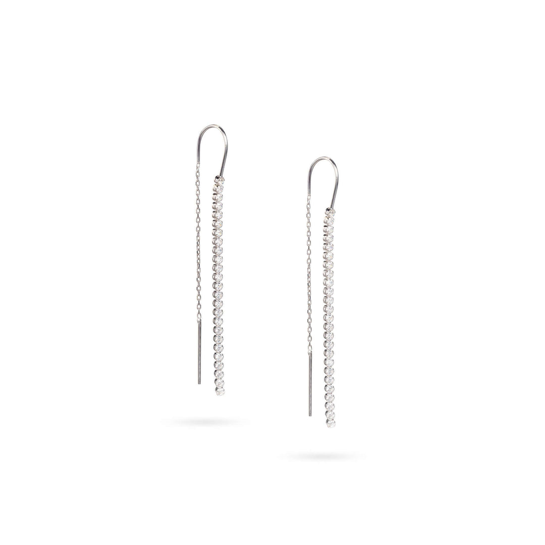 Висящи златни обеци Senso Gold Shine с циркони и дължина 6 см.