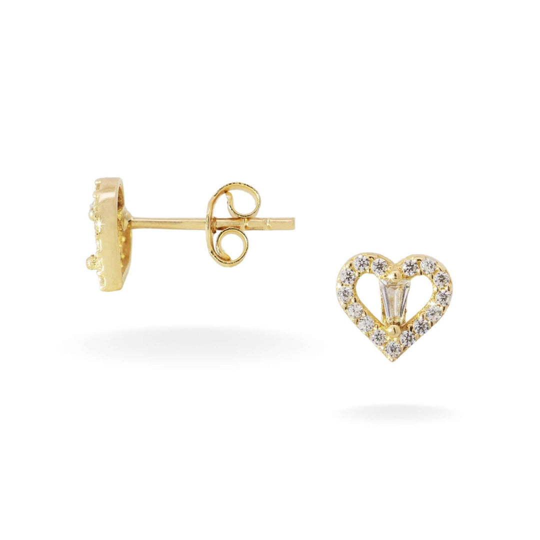 златни обеци сърца с кристали. Senso Gold