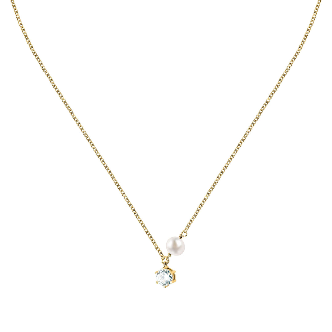 Дамско сребърно колие със златно покритие. Morellato Perla SXU57