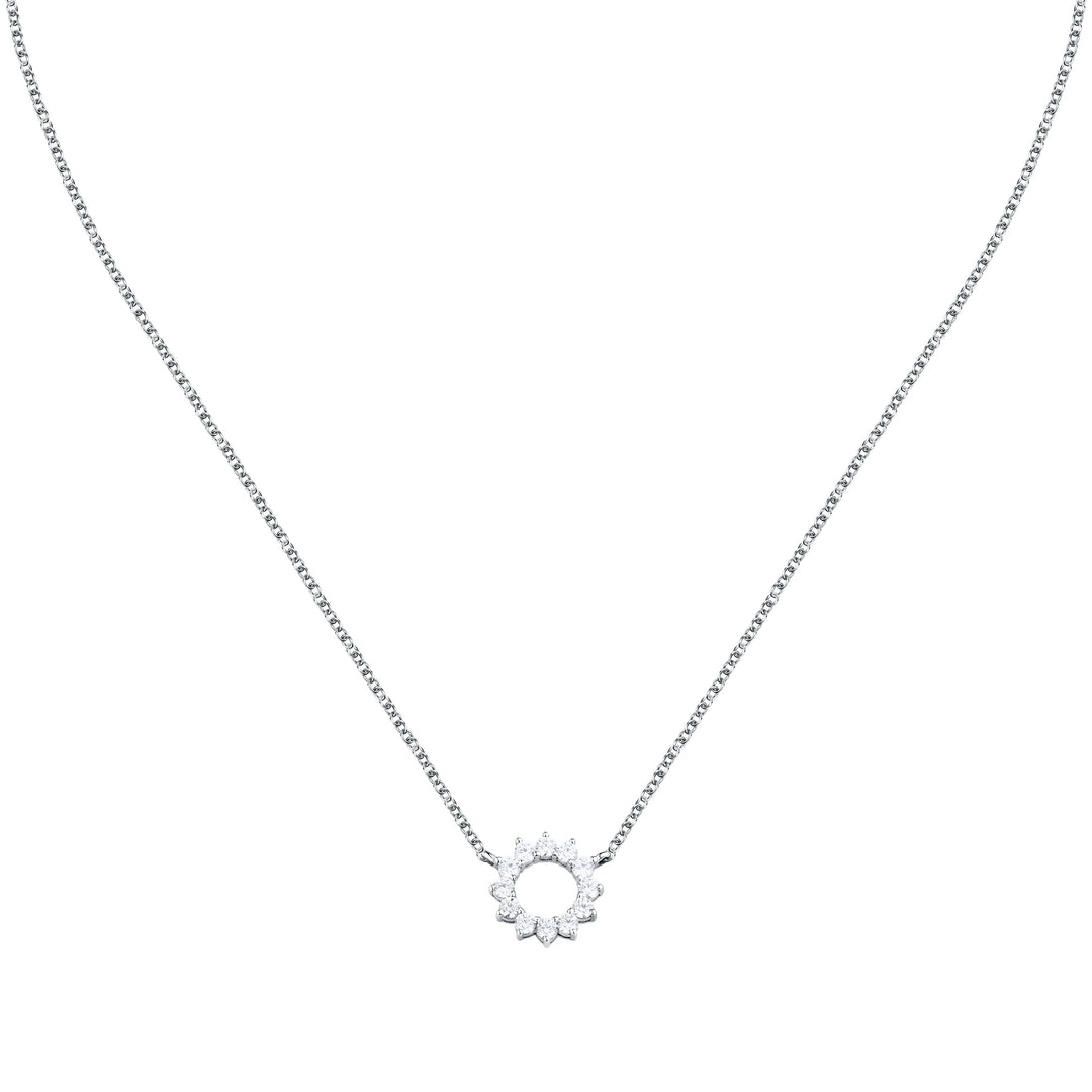 Дамско сребърно колие инкрустирано с циркони в кръг - Morellato