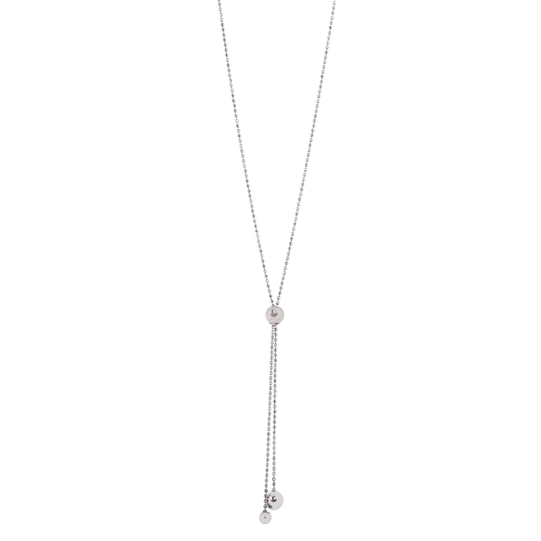 Дамско сребърно колие с топчест синджир.