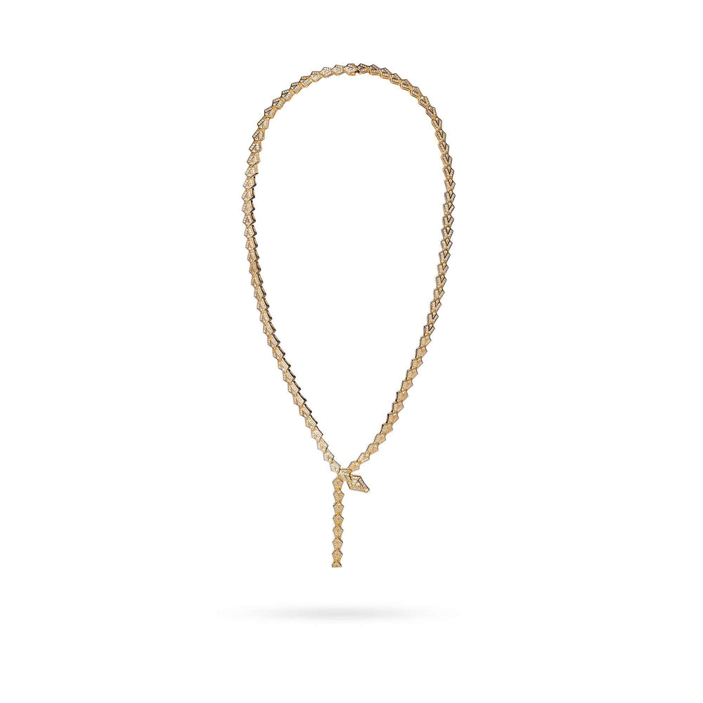 Дамско сребърно колие със златно покритие. Змийски дизайн. Senso Silver