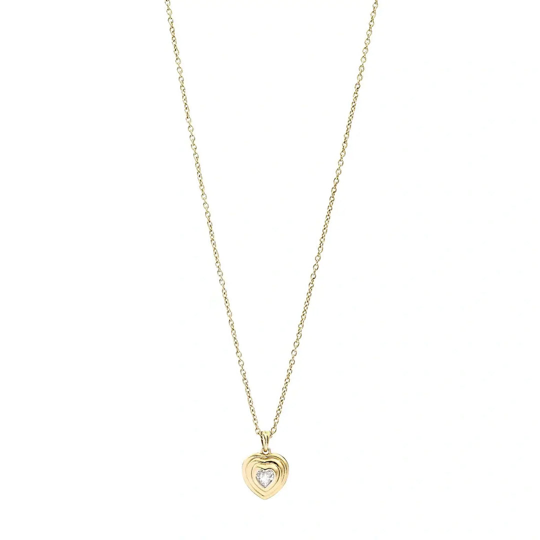 дамско сърце с камък циркони