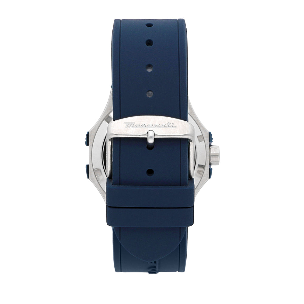 Мъжки автоматичен часовник Maserati със силикова синя каишка