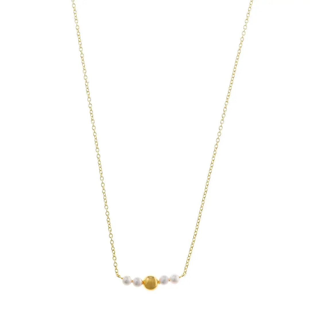 Позлатено сребърно колие с четири перли и златна сфера от колекция Heritiere