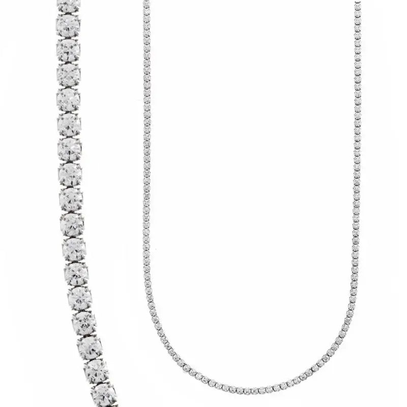 Дамско сребърно колие Salvatore Blink с родиево покритие и бели циркони