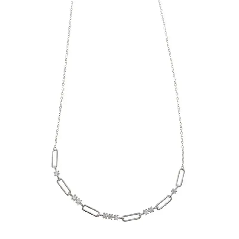 Дамско сребърно колие Salvatore MiniJewels с родиево покритие и циркони