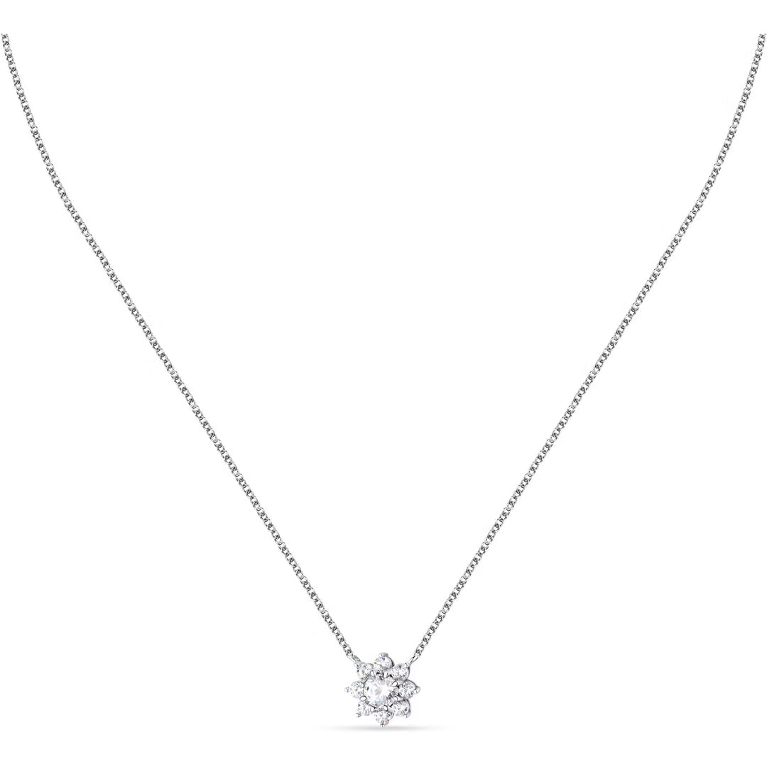 Сребърно колие 925 с висулка цвете и бели циркони, студио, Morellato SAIW184.