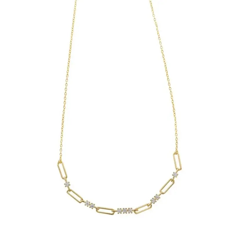 Дамско сребърно колие Salvatore MiniJewels със златно покритие и циркони