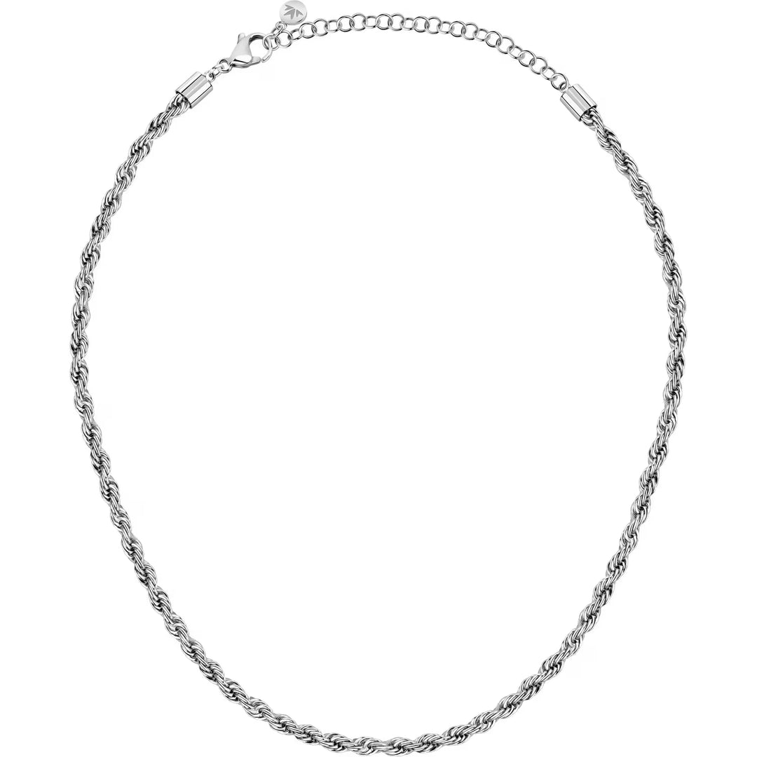 неръждаема стомана, усукана плетка колие, Morellato, бял фон (cutout)