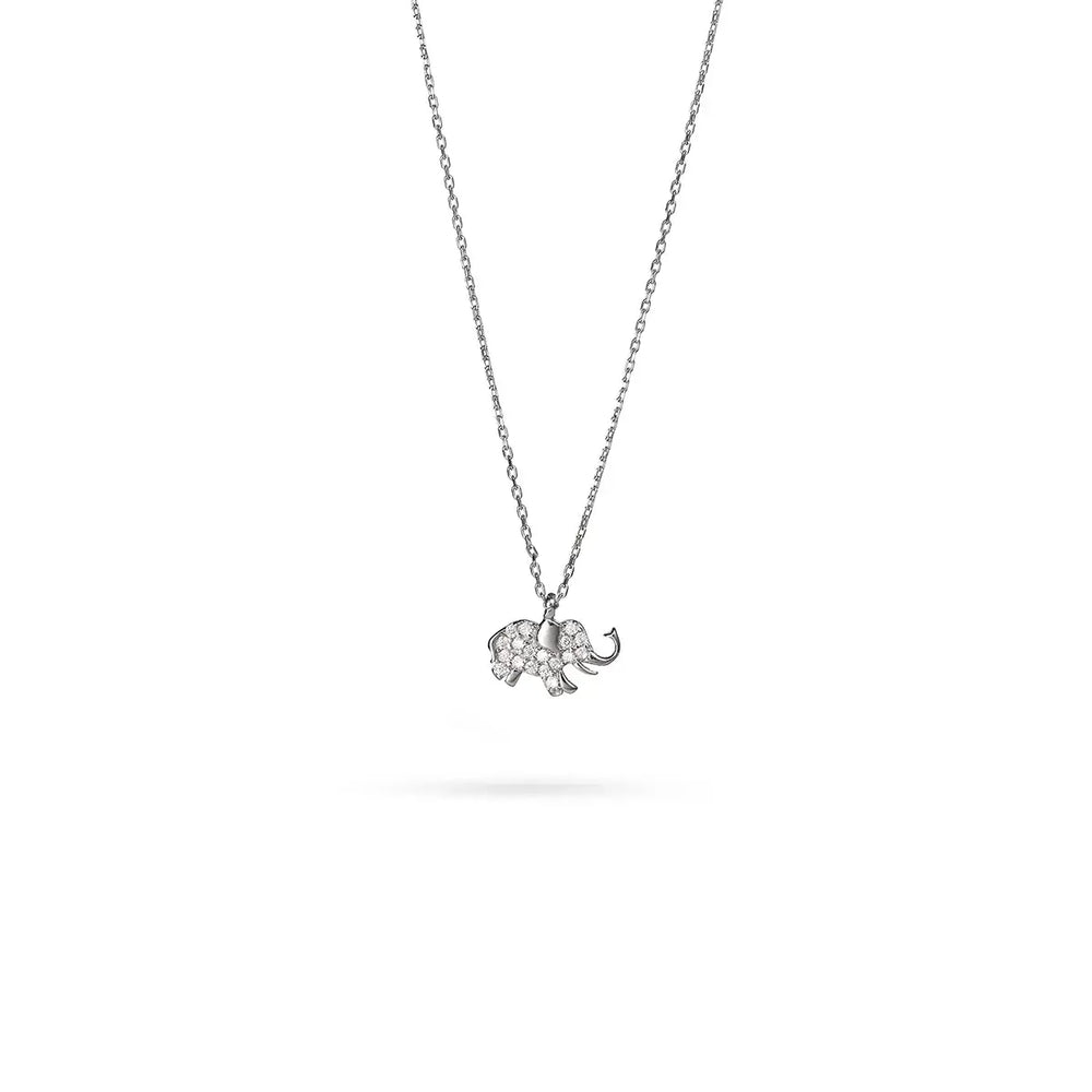 Златно колие с висулка слонче и циркони – символичен подарък с положителна енергия