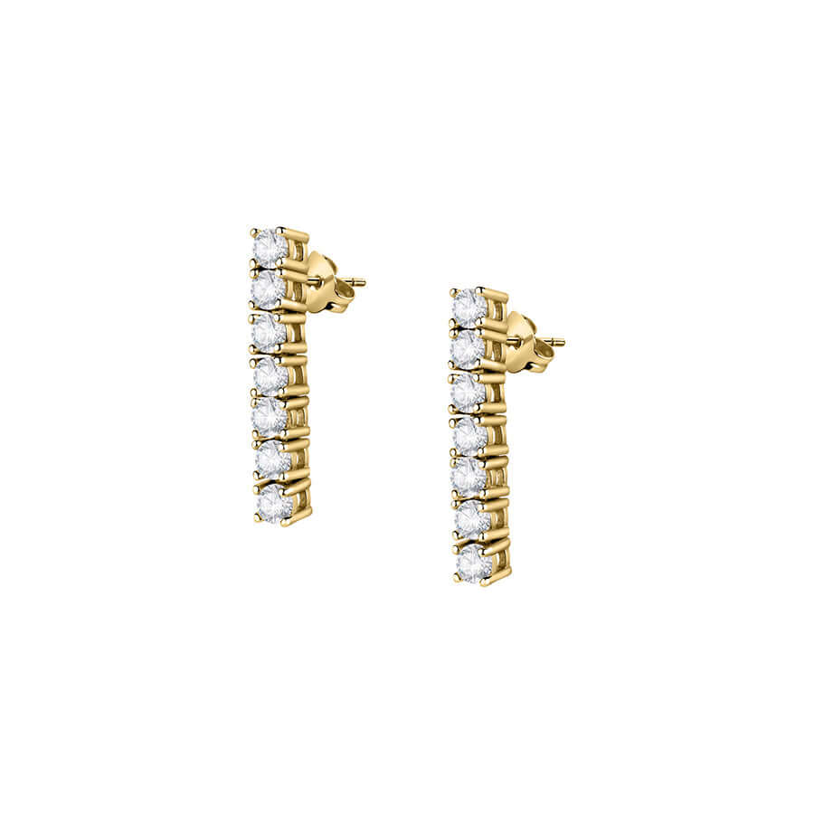 Обеци Morellato SCINTILLE. Дамски обеци изработени от стомана със сребърно покритие и инкрустирани Циркони. Размер 25 мм.