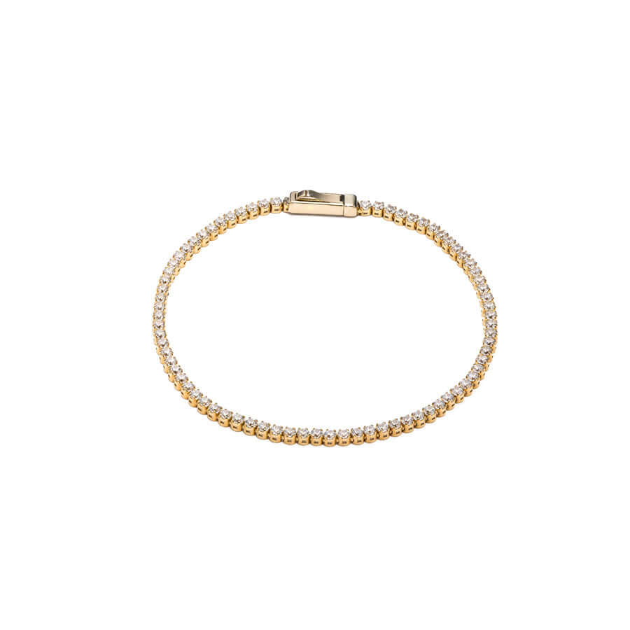 Дамска тенис гривна Senso Gold Yellow Gold Tennis от 14k злато с циркони (19 см)