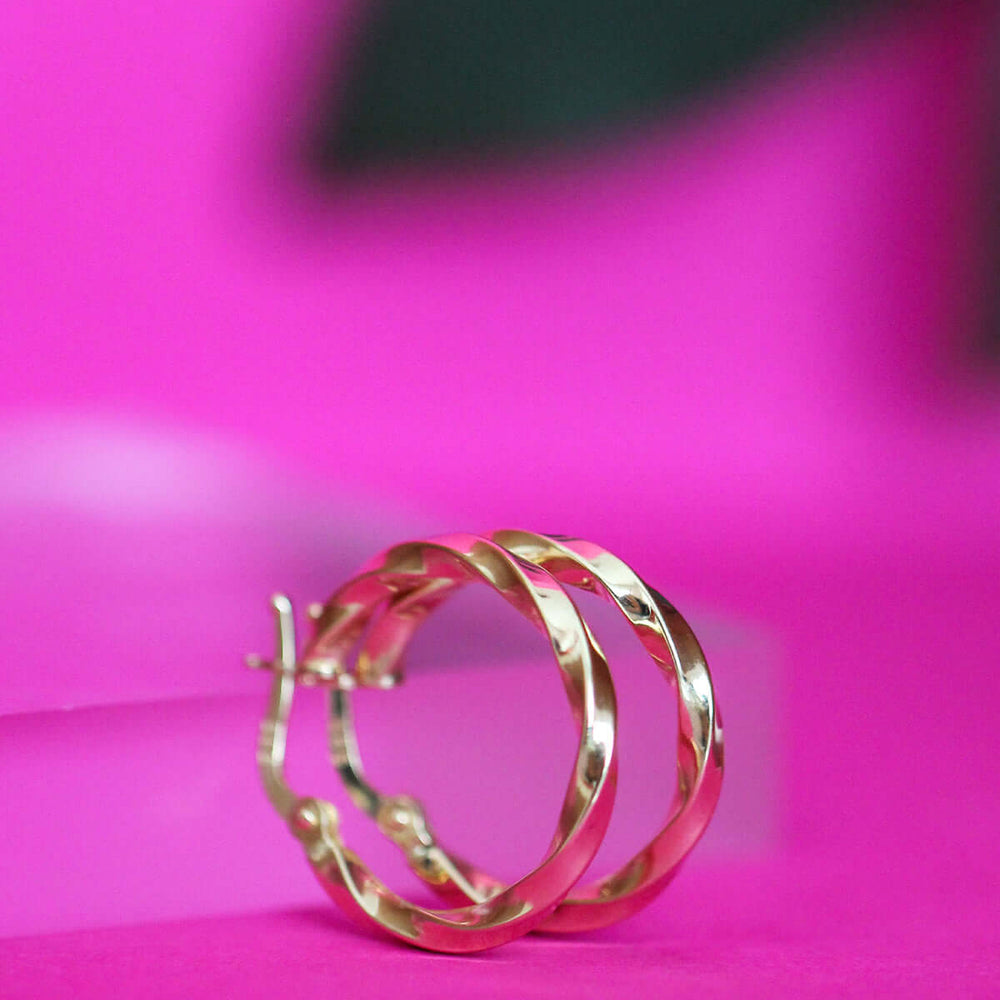 Дамски златни обеци халки. Злато 14К. Размер 22мм.