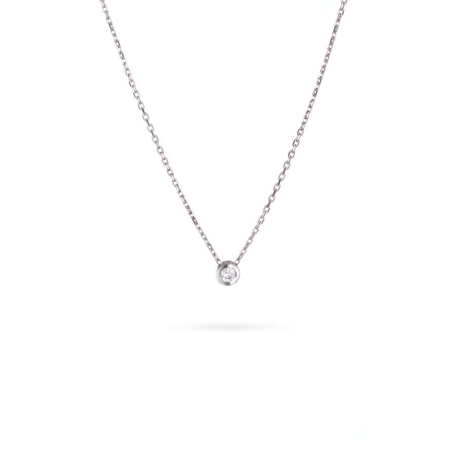 Дамско златно колие Senso Diamonds My first diamond 14k бяло злато с диамант 0.03 ct