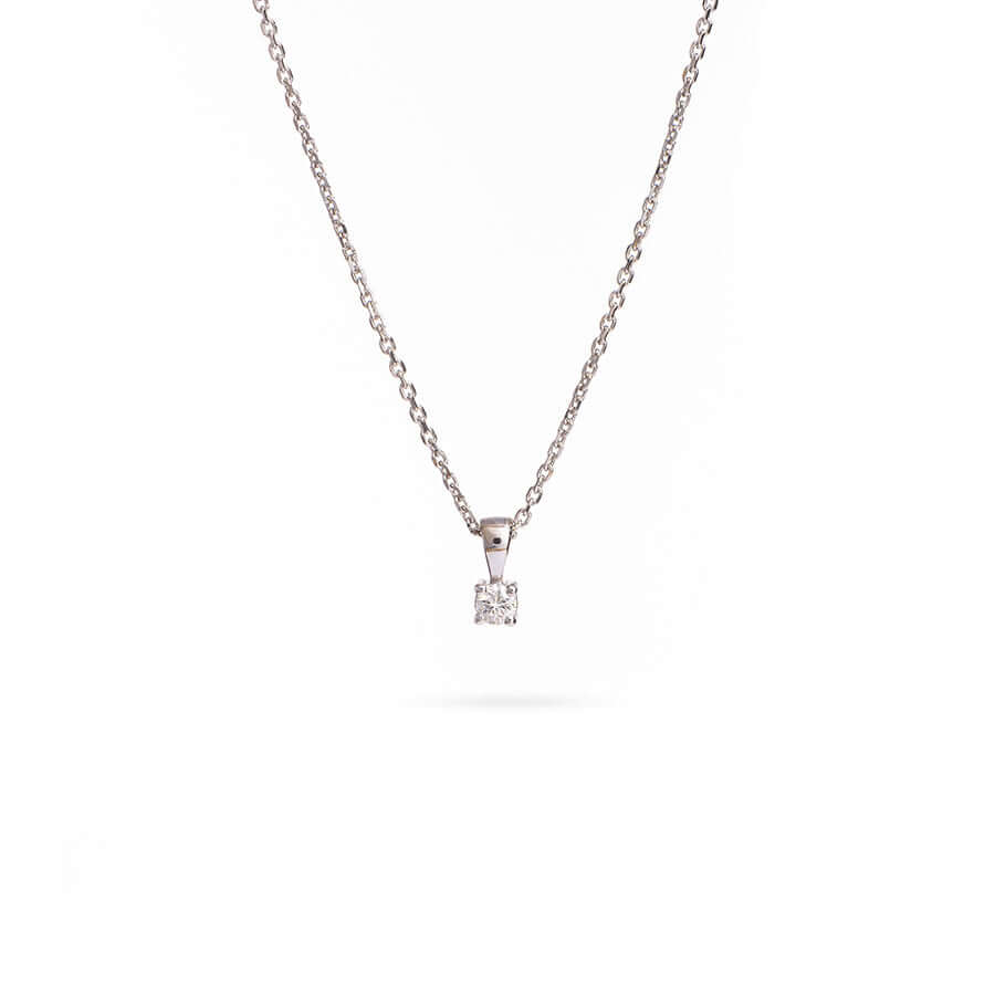 Дамско златно колие Senso Diamonds My first diamond 14k бяло злато с диамант 0.05 ct