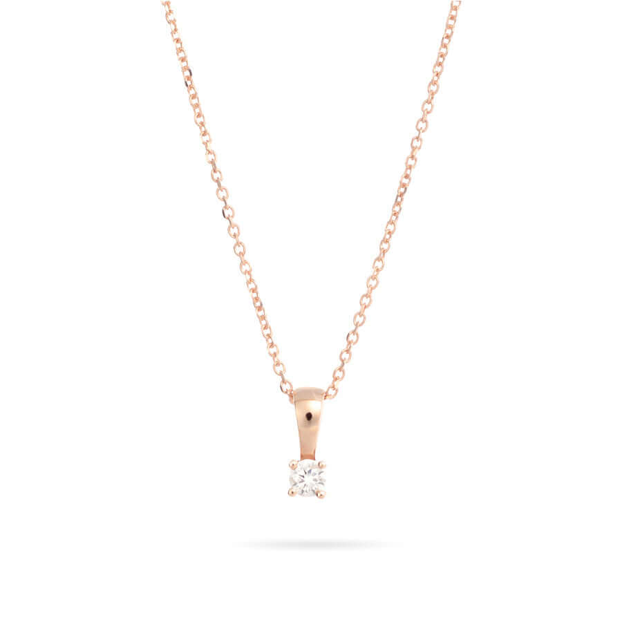 Дамско златно колие Senso Diamonds My first diamond 14k розово злато с диамант 0.05 ct