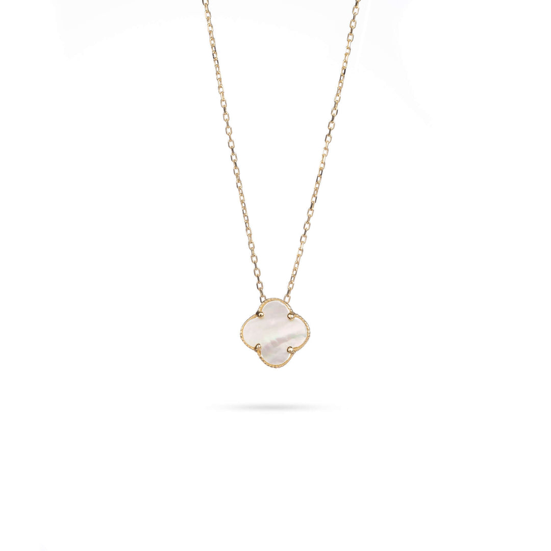 Дамско златно колие 14k с детелина и седеф Senso Gold DN2057 – изглед отпред