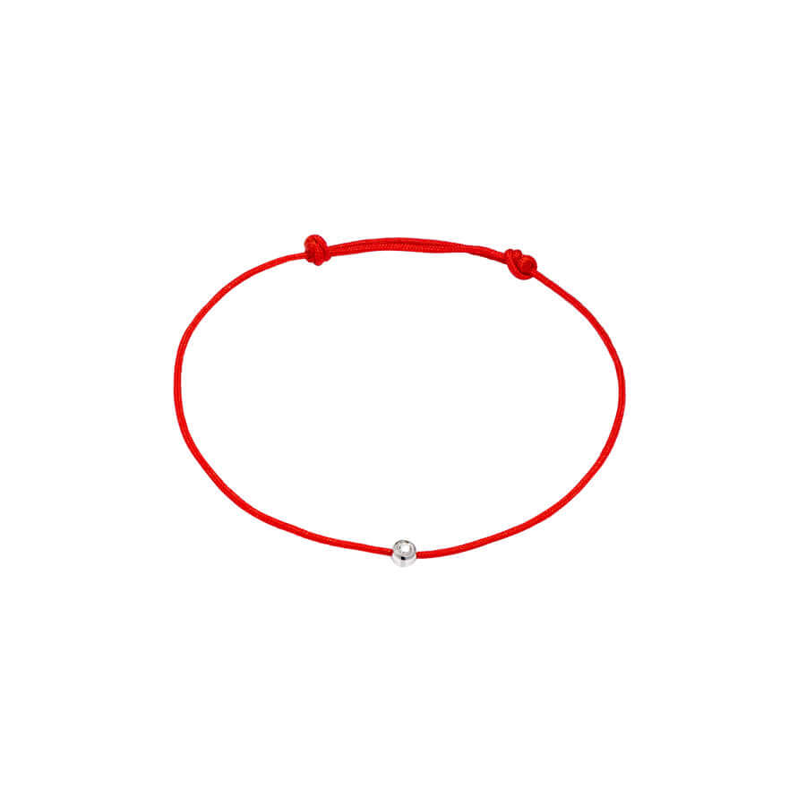 Златна гривна с червен конец и диамант - Senso Diamonds My First Diamond