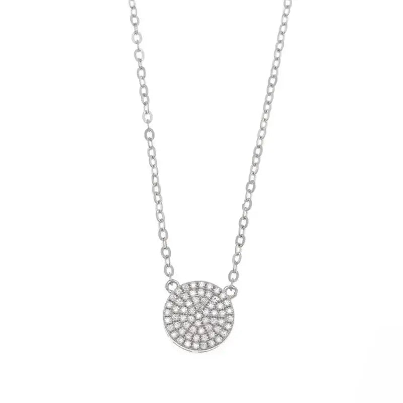 Women's silver necklace with circle and pavé zirconia | Salvatore (Copy)