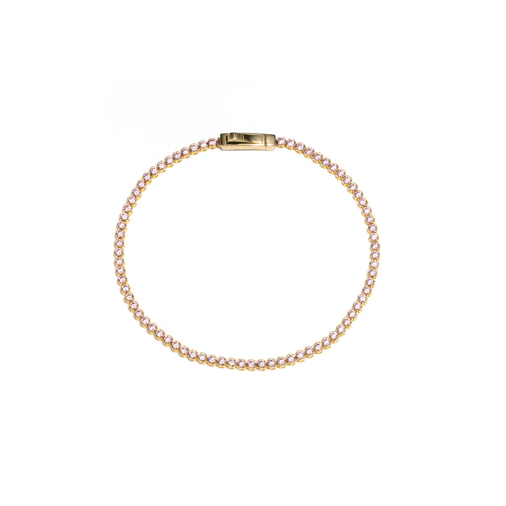 Гривна Senso Gold Yellow Gold Tennis with pink crystals