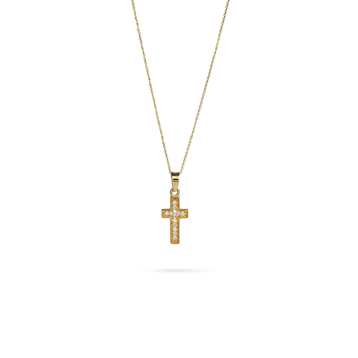 Colier Senso Gold Cross cu Cristale