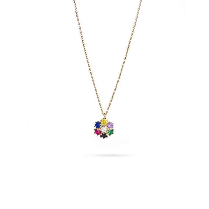 Necklace Senso Gold Colorful flower