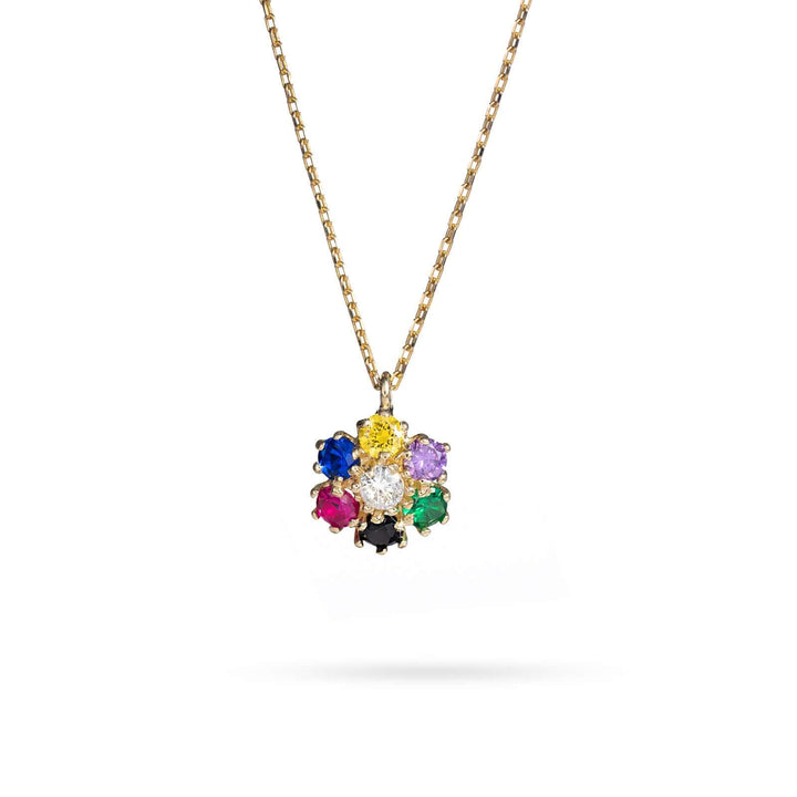 Necklace Senso Gold Colorful flower