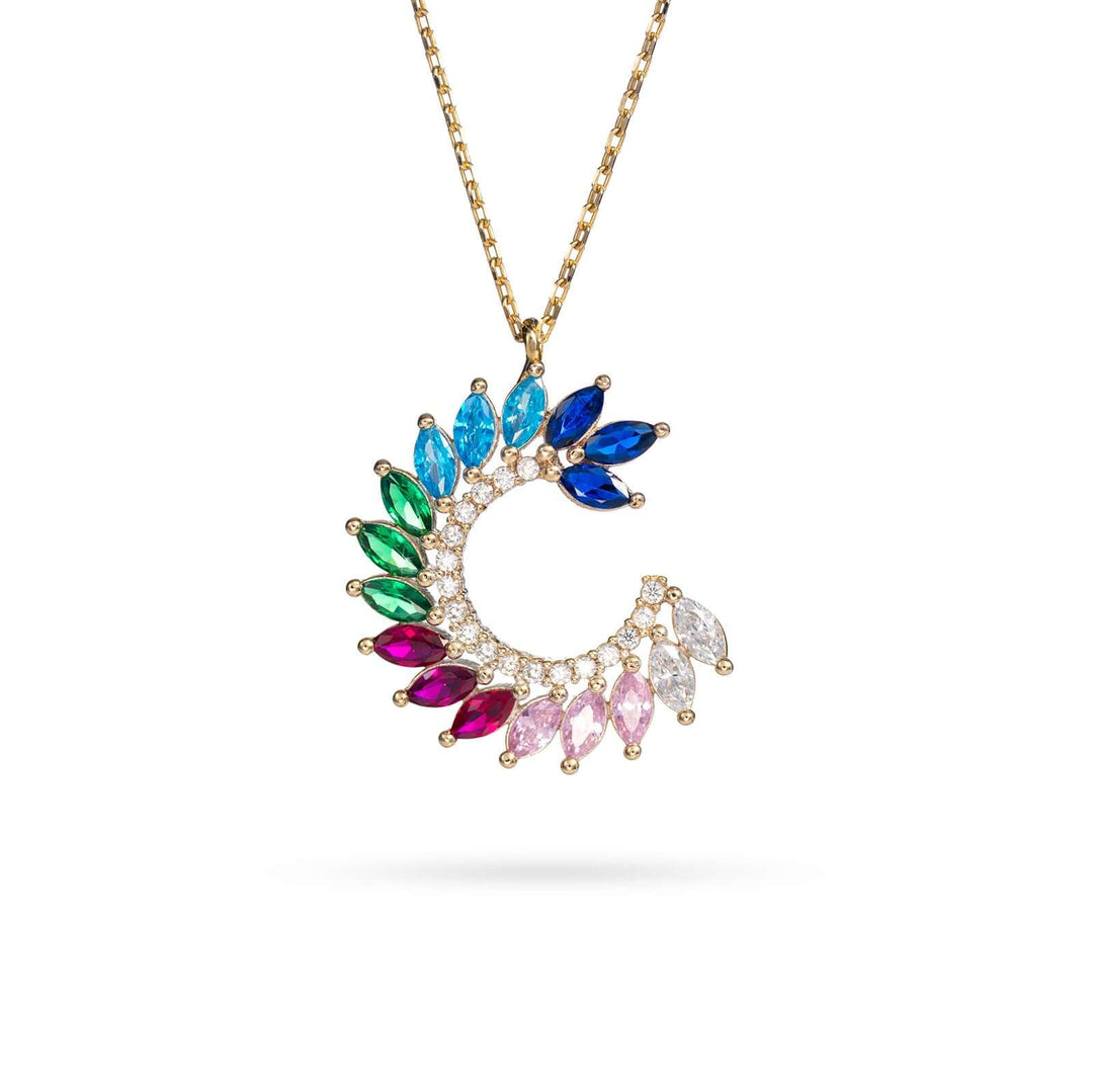 Necklace Senso Gold Colorful Crystals