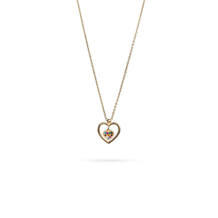 Колие Senso Gold Heart with Colorful Crystals