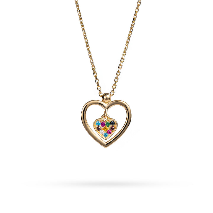 Колие Senso Gold Heart with Colorful Crystals