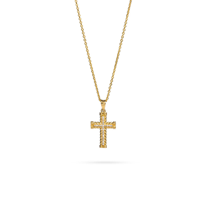 Necklace Senso Gold Cross with Crystals