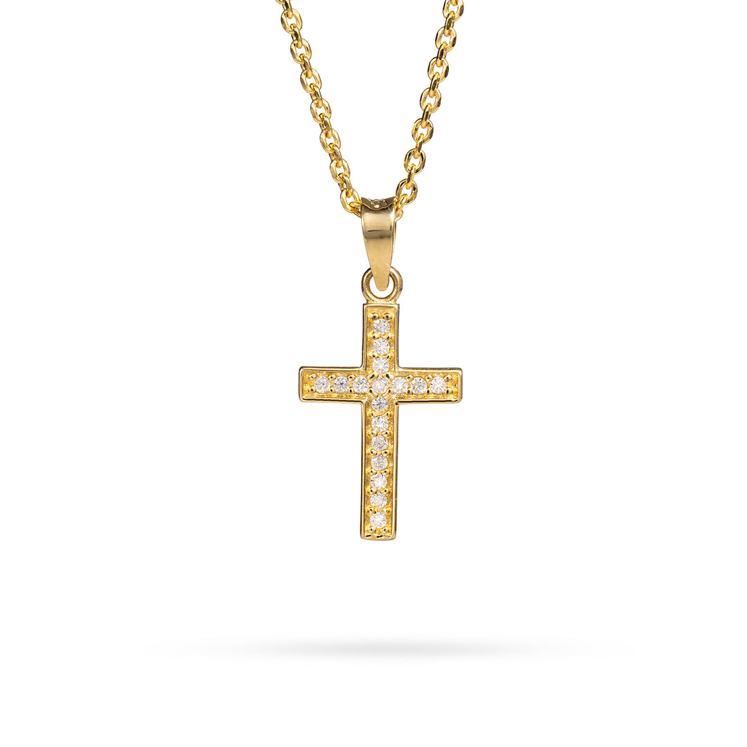 Κολιέ Senso Gold Cross με Κρύσταλλα