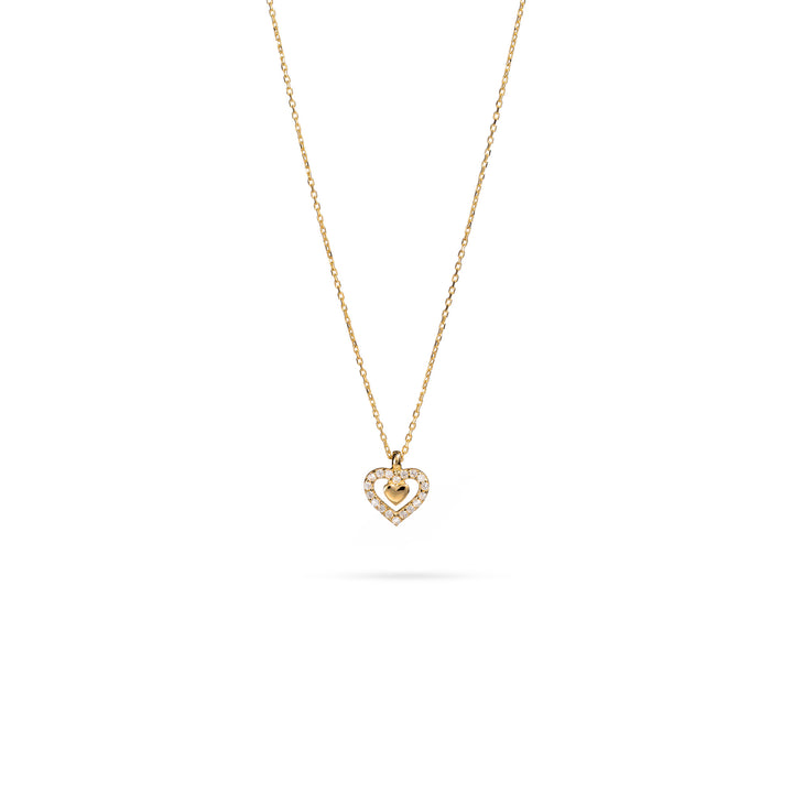 Колие Senso Gold Heart with Crystals