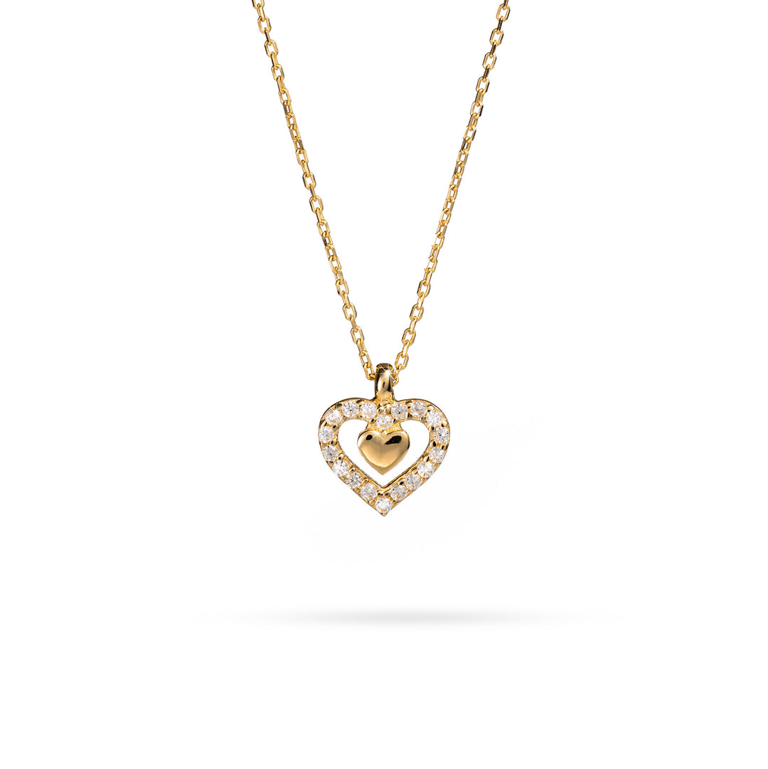 Колие Senso Gold Heart with Crystals